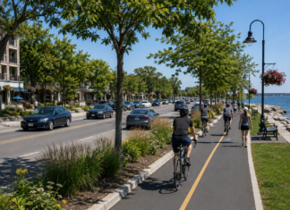 奥克维尔(Oakville)评估湖滨路东段骑行设施 居民关注道路安全和停车变化
